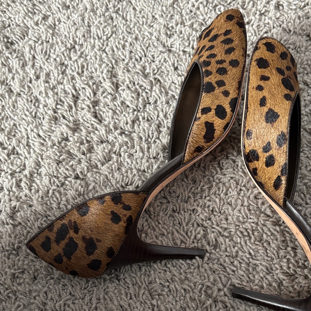 Ann Taylor Leopard Print Peep-Toe Heels - Picture 8 of 14